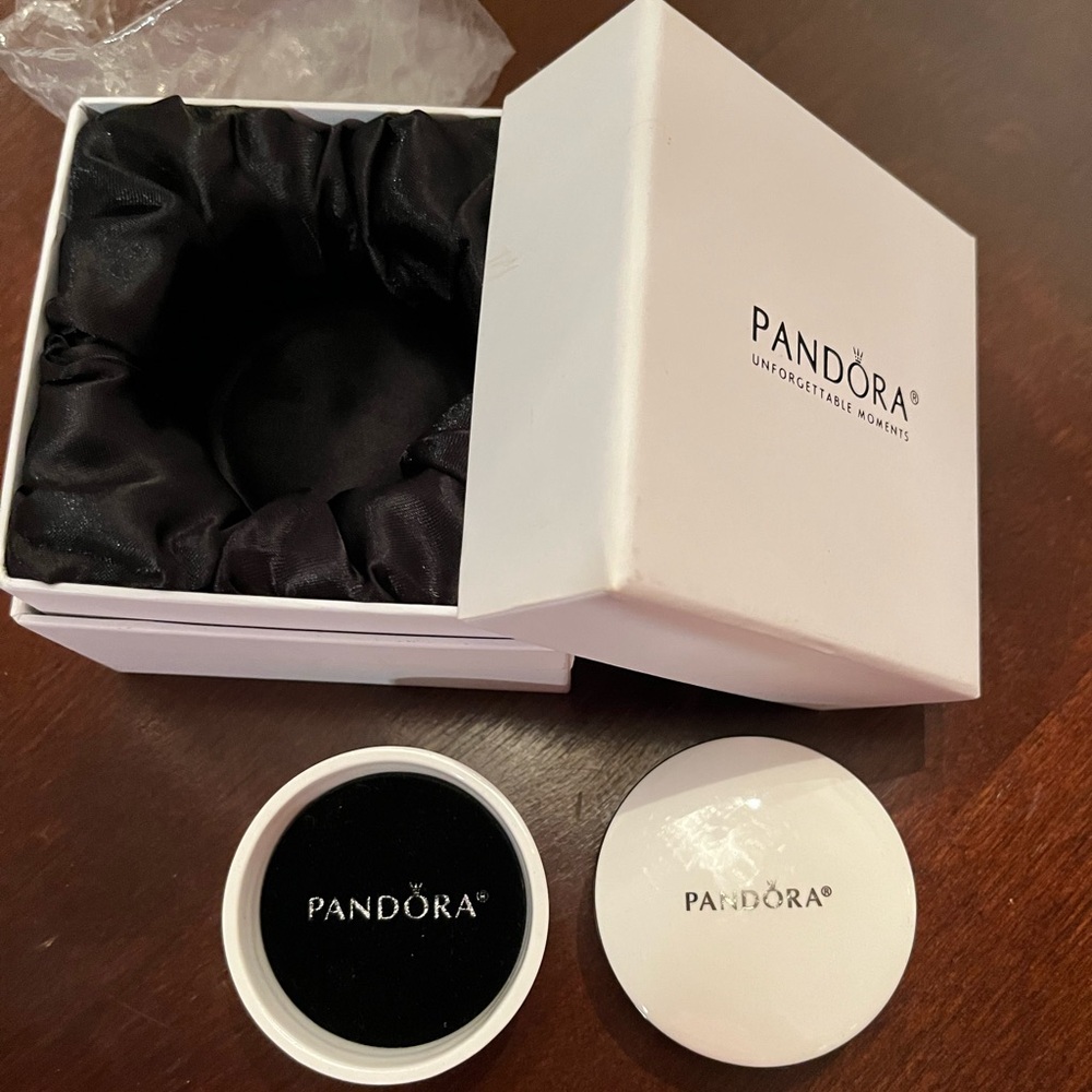 Authentic Small Pandora Ceramic Jewelry Box-OBO